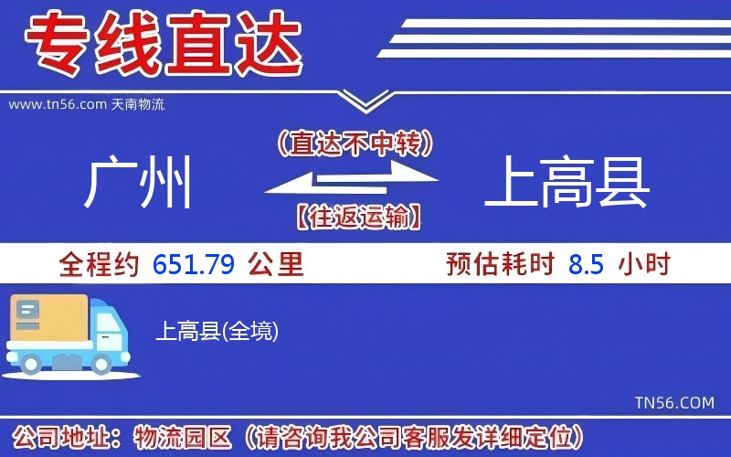 廣州到上高縣物流公司