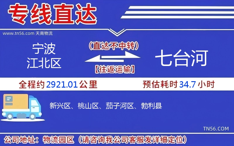 寧波江北區(qū)到七臺(tái)河物流公司