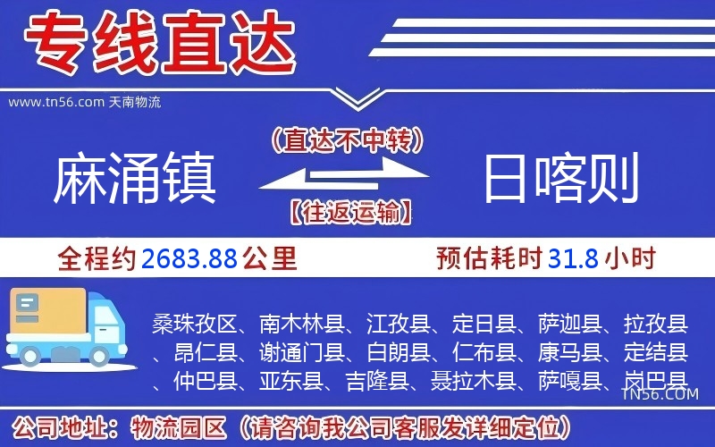 麻涌鎮(zhèn)到日喀則物流公司