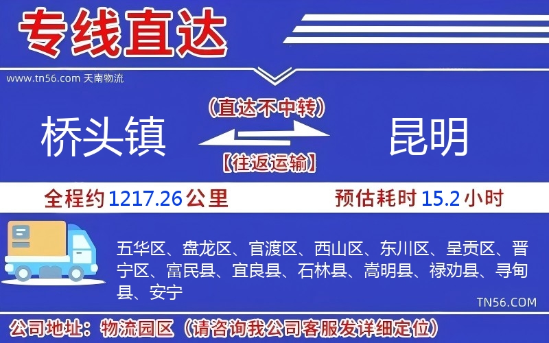 橋頭鎮(zhèn)到昆明物流公司
