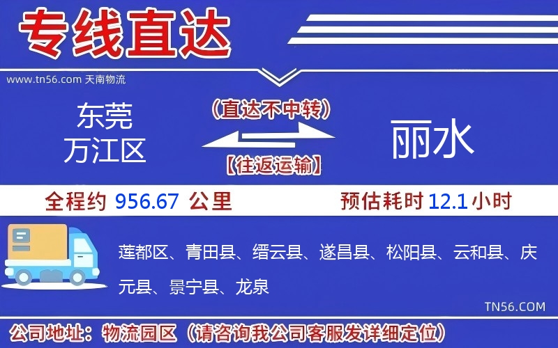 東莞萬江區(qū)到麗水物流公司