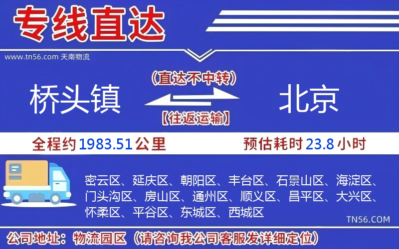 橋頭鎮(zhèn)到北京物流公司