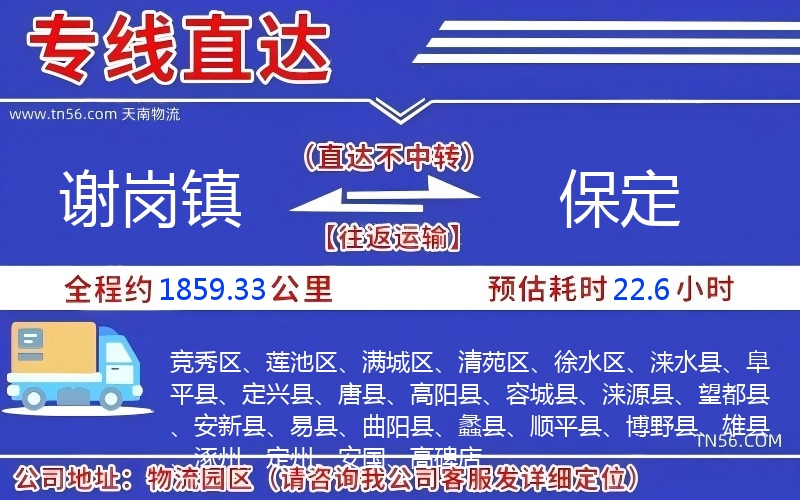 謝崗鎮(zhèn)到保定物流公司