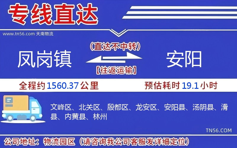 鳳崗鎮(zhèn)到安陽物流公司