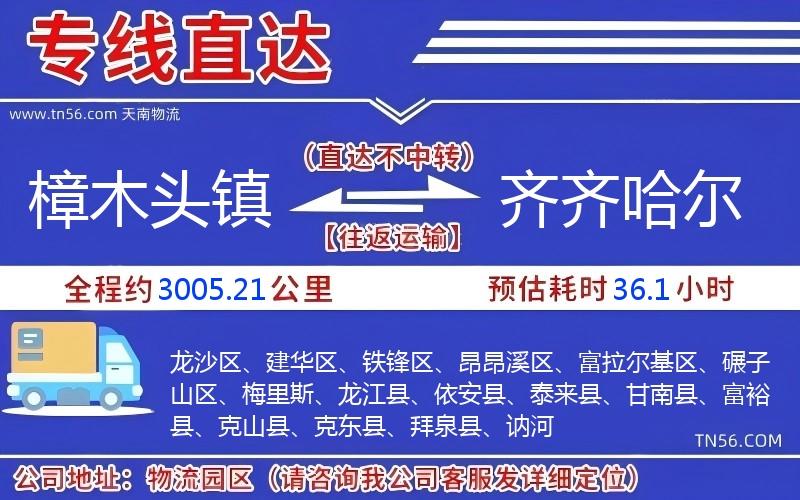 樟木頭鎮(zhèn)到齊齊哈爾物流公司