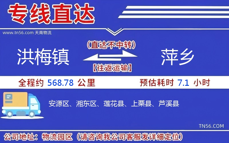洪梅鎮(zhèn)到萍鄉(xiāng)物流公司