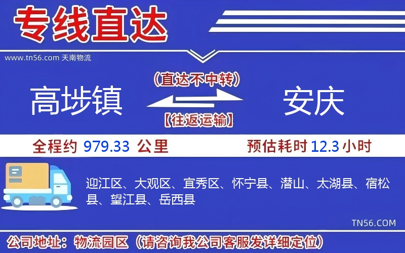 高埗鎮(zhèn)到安慶物流公司