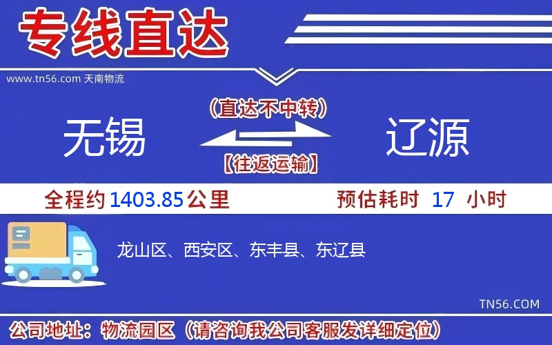 無錫到遼源物流公司