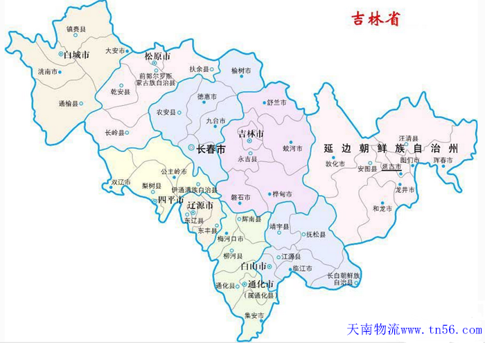 吉林省物流運輸?shù)貓D